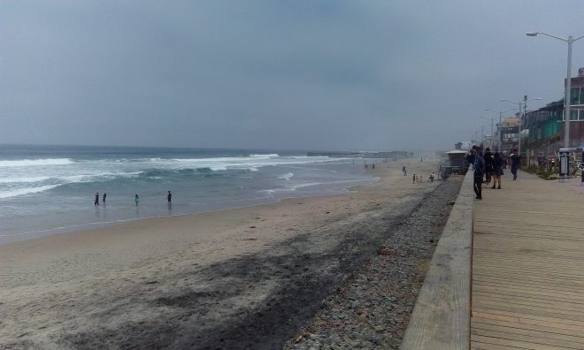 Playas de Tijuana with the border wall in the background